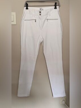 Daily Sports “Clean Line” White Golf Pants Slim Fit Ankle Zip US 4